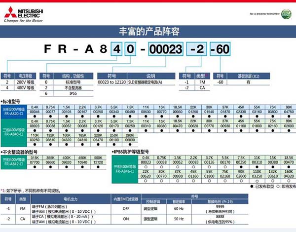 FR-A840-06100-2-60（250K)型號參數表